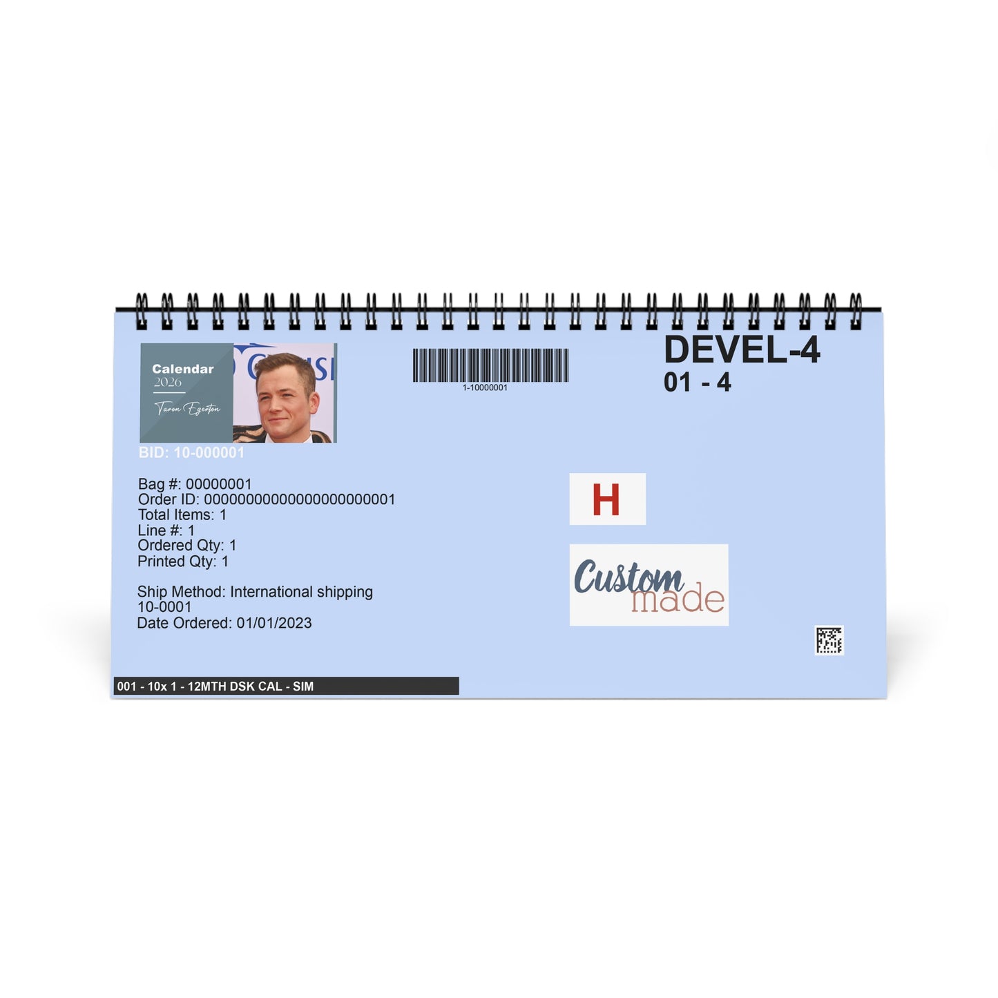 Taron Egerton 2026 Desk Calendar | Premium Spiral Bound Celebrity Photo Calendar | High-Quality Fan Gift & Desk Décor