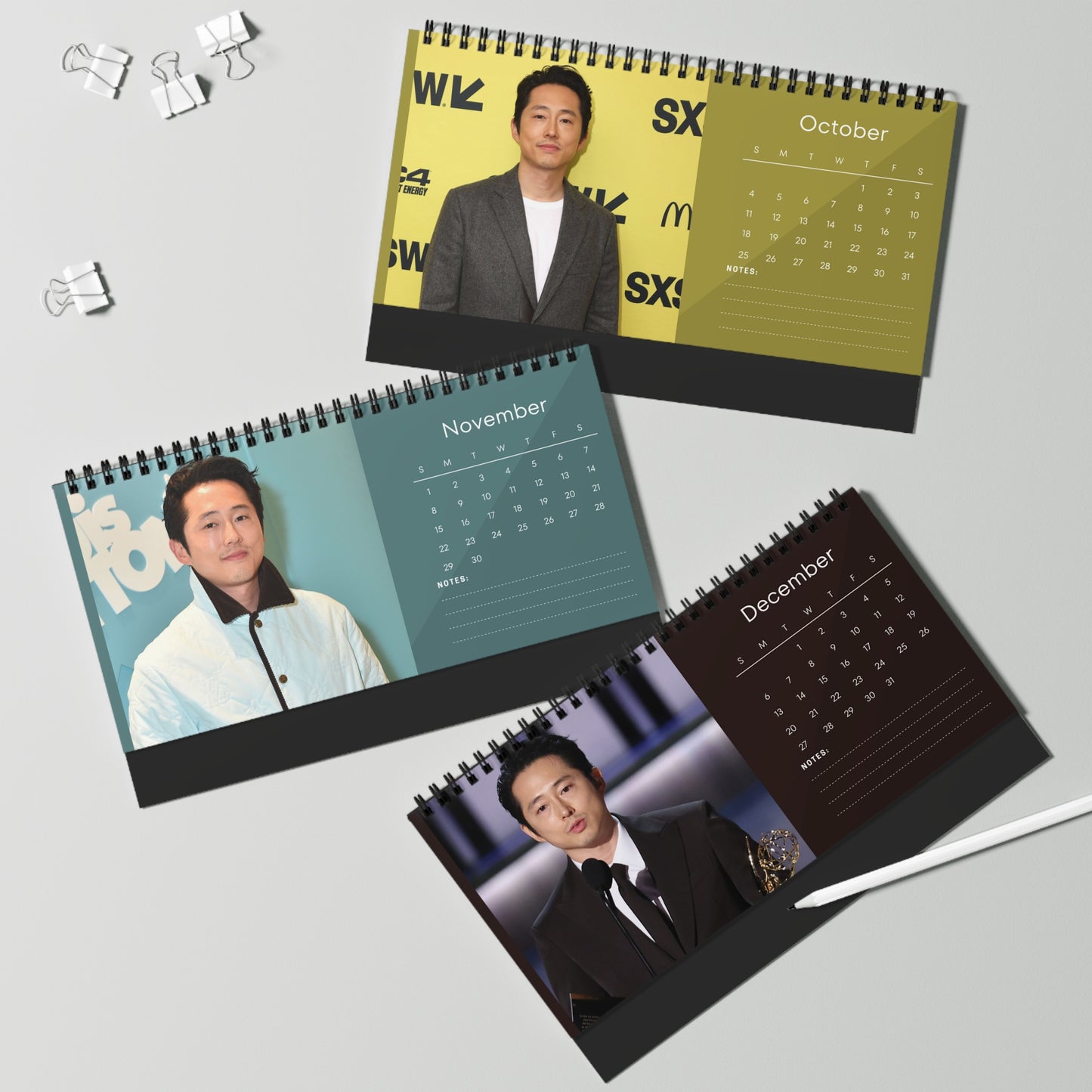 Steven Yeun 2026 Desk Calendar |Celebrity Photo Calendar | Hollywood Actor | Stylish Desk Accessory & Fan Gift