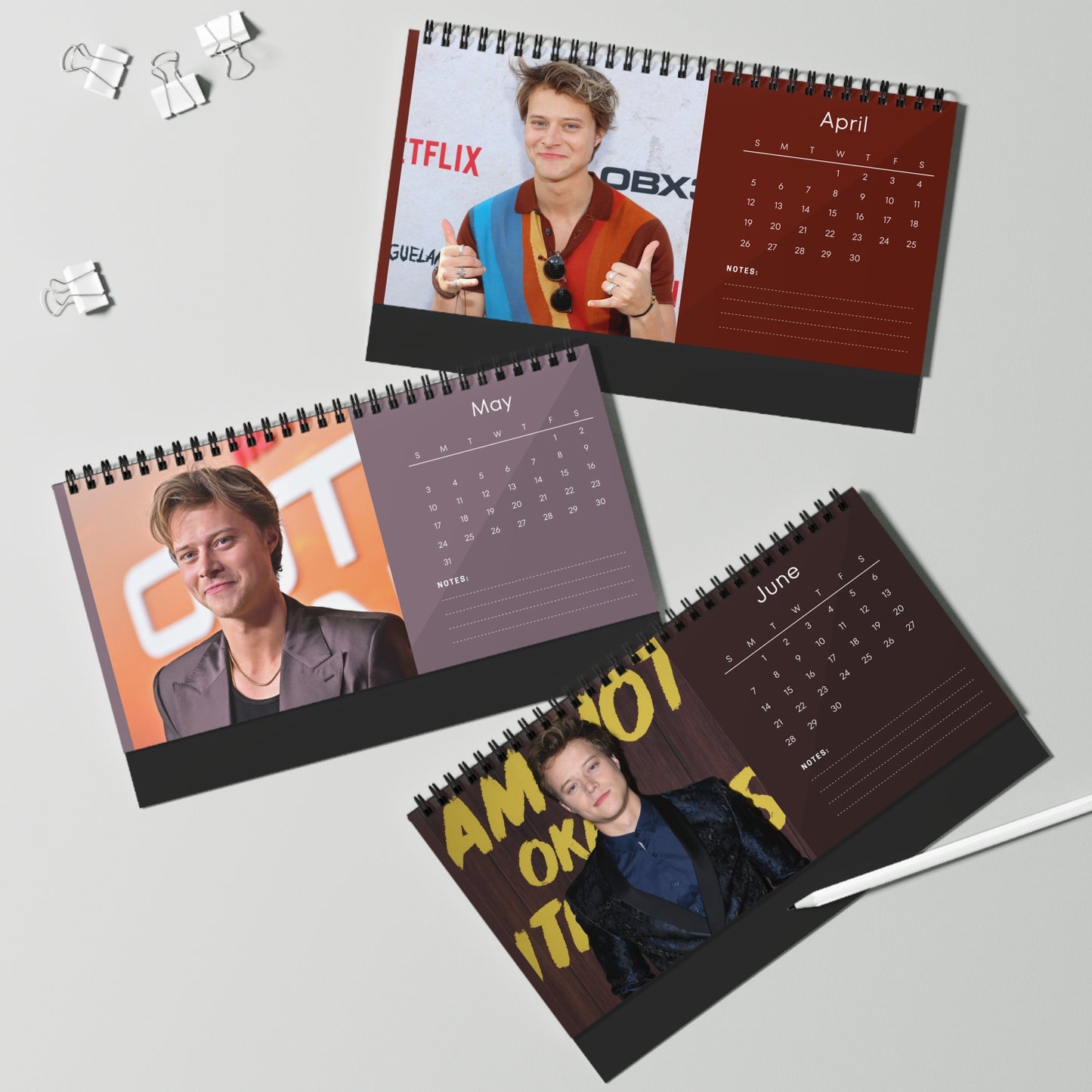 Rudy Pankow 2026 Desk Calendar | Premium Celebrity Photo Calendar | Outer Banks Star | Stylish Fan Gift