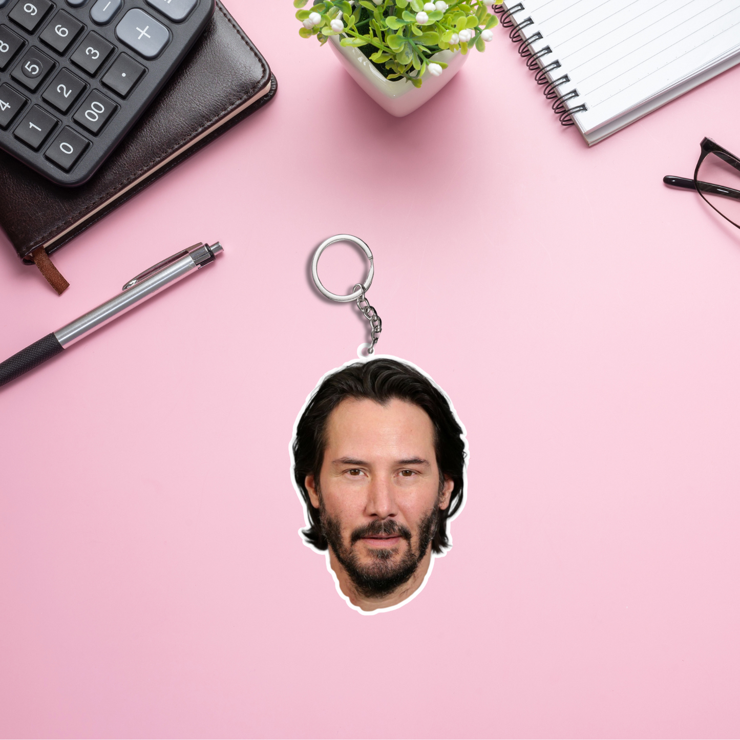 Keanu Reeves Both Sided Acrylic Keychain | Fan Gift