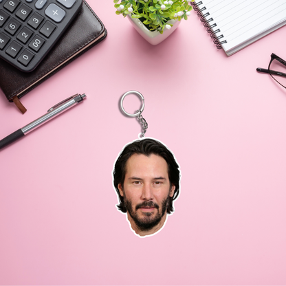 Keanu Reeves Both Sided Acrylic Keychain | Fan Gift