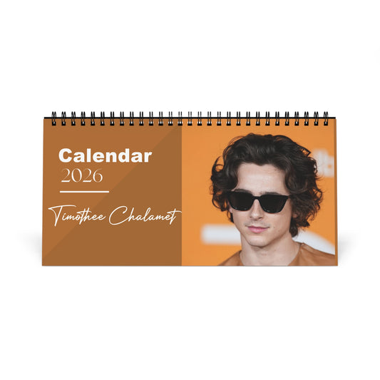 Timothée Chalamet 2026 Desk Calendar | Premium Spiral Bound Celebrity Photo Calendar | High-Quality Fan Gift & Desk Décor