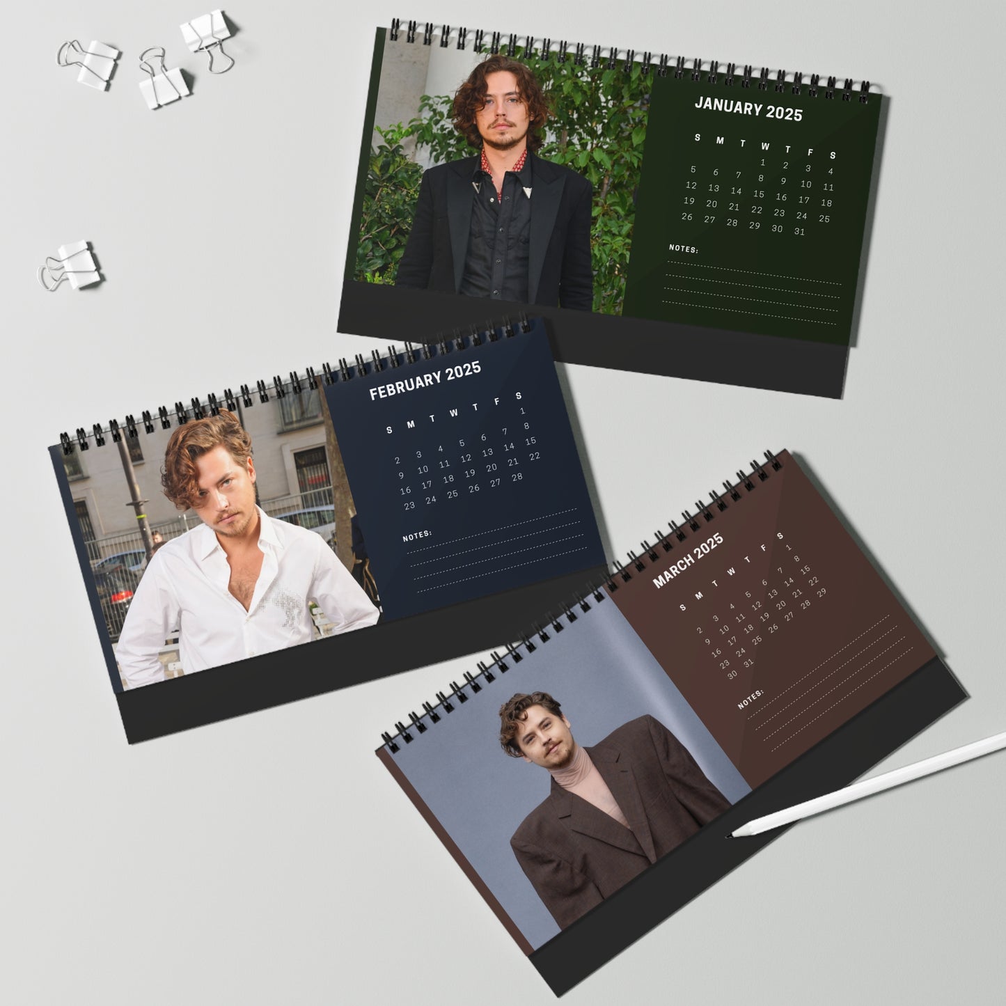 Cole Sprouse 2025 Desk Calendar | Cole Sprouse Calendar | Fan Gift