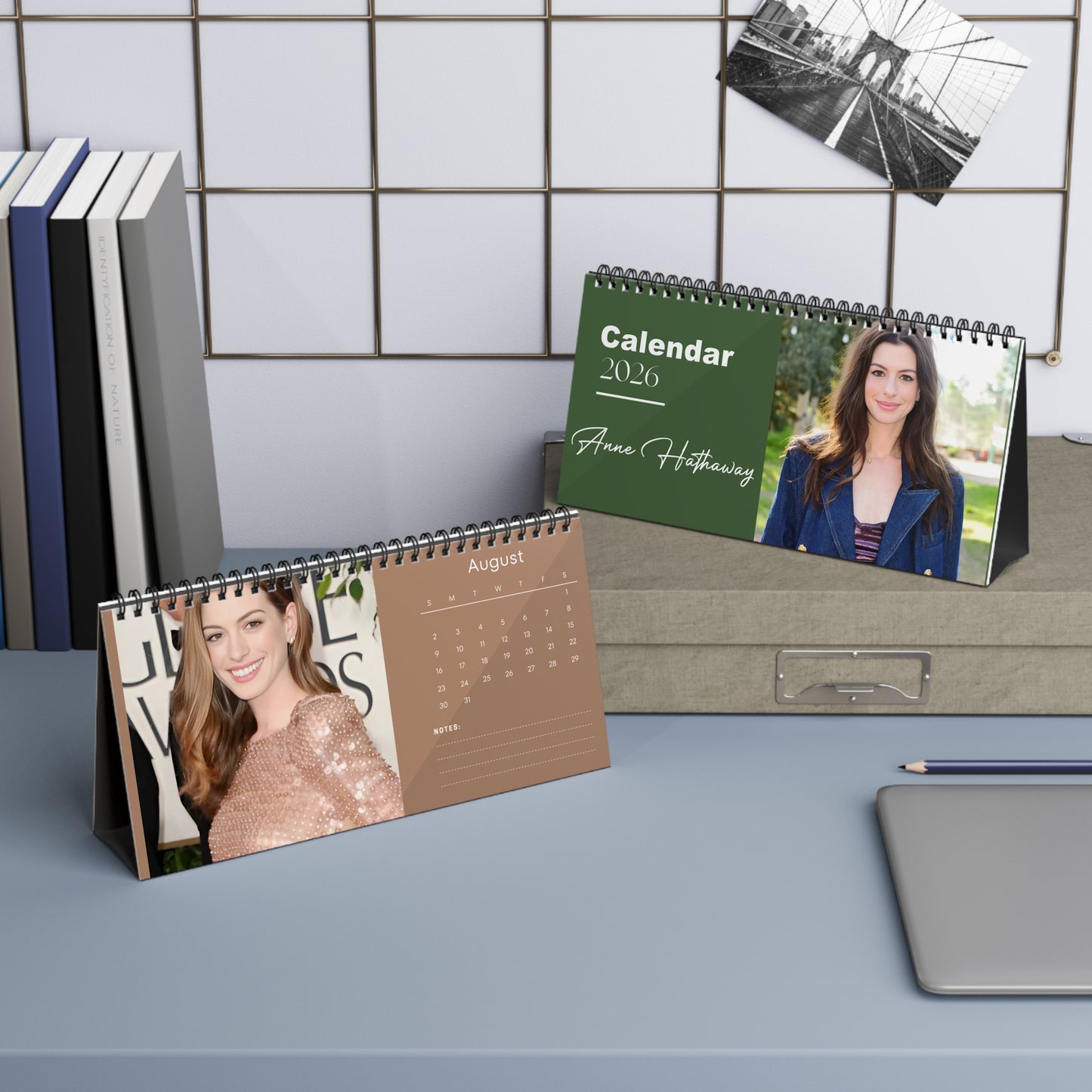 Anne Hathaway 2026 Desk Calendar | Actress Monthly Planner | Anne Hathaway Gift | The Devil Wears Prada Calendar | Office Decor