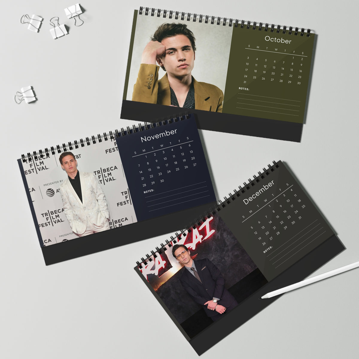 Tanner Buchanan 2027 Desk Calendar Vol 1 | Spiral Bound Photo Calendar | Fan Gift