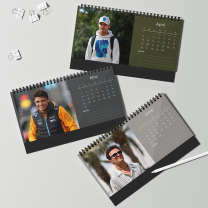 Lando Norris 2026 Desk Calendar | Premium Spiral Bound Celebrity Photo Calendar | Collectible Fan Gift | Stylish Desk & Office Décor