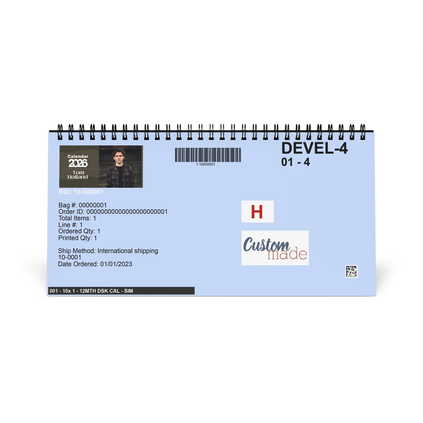 Tom Holland 2026 Desk Calendar | Celebrity Spiral Bound Photo Calendar | Fan Collectible Gift | Stylish Desk & Office Décor