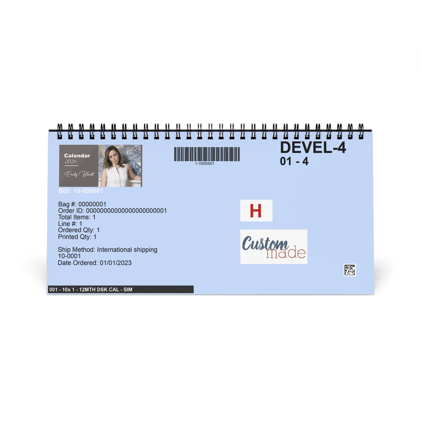 Emily Blunt 2026 Desk Calendar | Actress Monthly Planner | Emily Blunt Gift | A Quiet Place Calendar | Office Decor