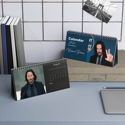 Keanu Reeves 2026 Desk Calendar | Premium Spiral Bound Celebrity Photo Calendar | High-Quality Fan Gift & Desk Décor