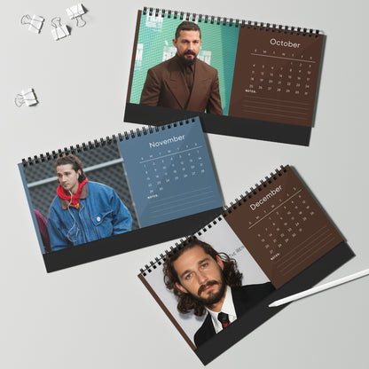 Shia LaBeouf 2026 Desk Calendar | Celebrity Photo Calendar | Hollywood Actor | Stylish Desk Accessory & Fan Gift