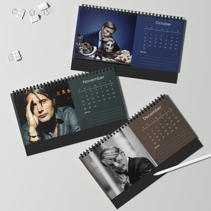 Mads Mikkelsen 2027 Desk Calendar Vol 2 | Spiral Bound Photo Calendar | Fan Gift