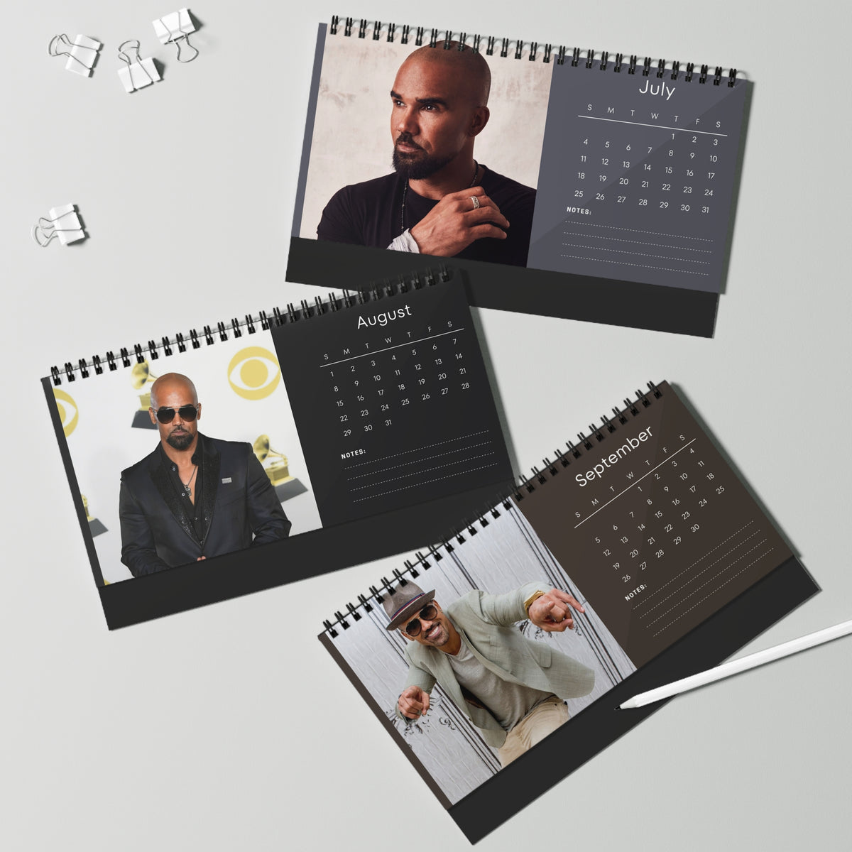 Shemar Moore 2027 Desk Calendar Vol 1 | Spiral Bound Photo Calendar | Fan Gift