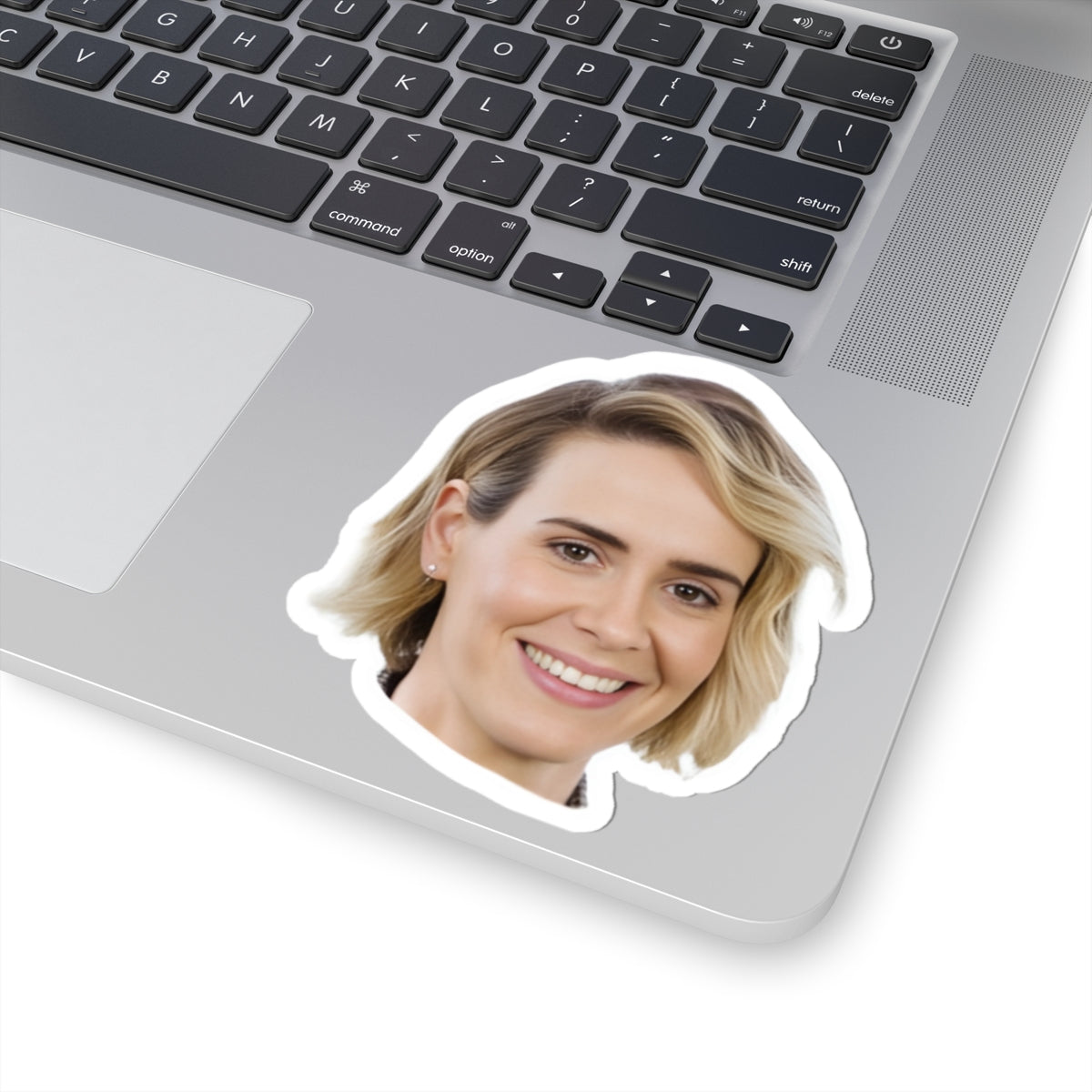 Personalized Kiss-Cut Stickers - Smiling Face Design for Laptops & Decor