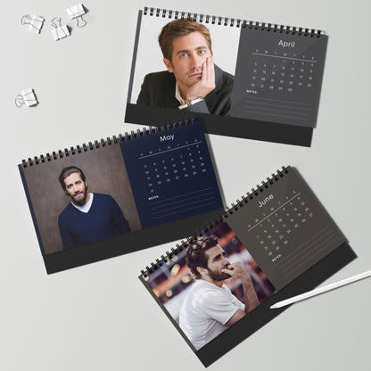 Jake Gyllenhaal 2026 Desk Calendar | Celebrity Spiral Bound Photo Calendar | Fan Collectible Gift | Stylish Desk & Office Décor