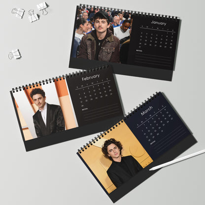Timothée Chalamet 2027 Desk Calendar Vol 1 | Spiral Bound Photo Calendar | Fan Gift