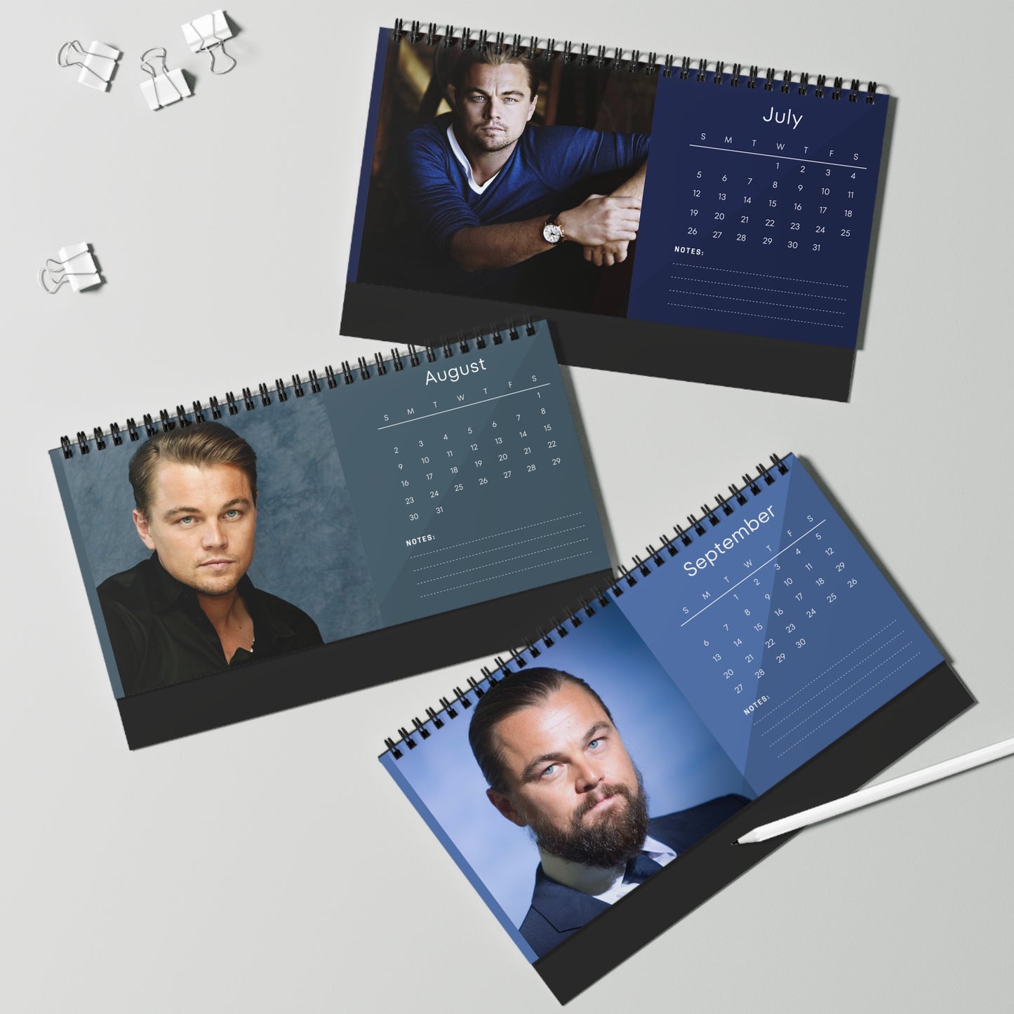 Leonardo DiCaprio 2026 Desk Calendar | Premium Spiral Bound Celebrity Photo Calendar | Collectible Fan Gift | Stylish Desk & Office Décor