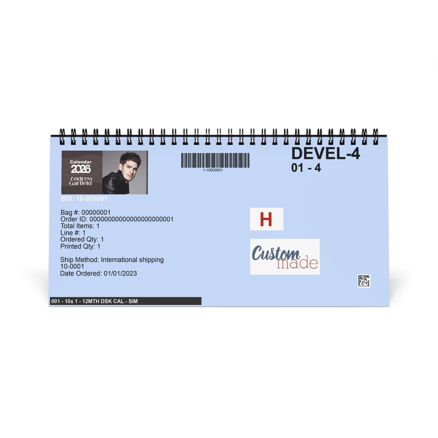 Andrew Garfield 2026 Desk Calendar | Celebrity Spiral Bound Photo Calendar | Fan Collectible Gift | Stylish Desk & Office Décor