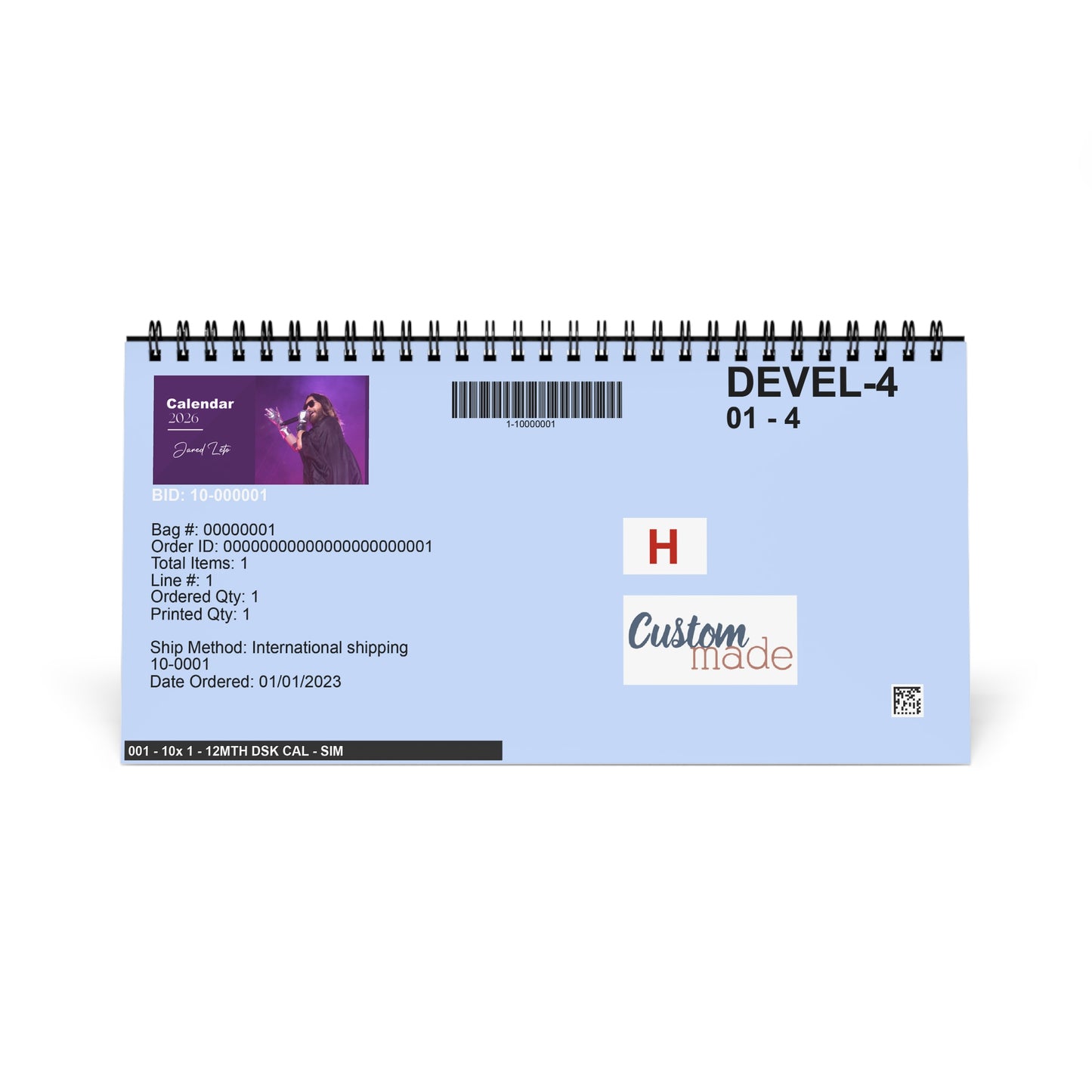 Jared Leto 2026 Desk Calendar | Premium Spiral Bound Celebrity Photo Calendar | High-Quality Fan Gift & Desk Décor