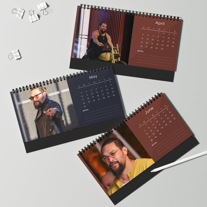Jason Momoa 2026 Desk Calendar | Premium Spiral Bound Celebrity Photo Calendar | High-Quality Fan Gift & Desk Décor