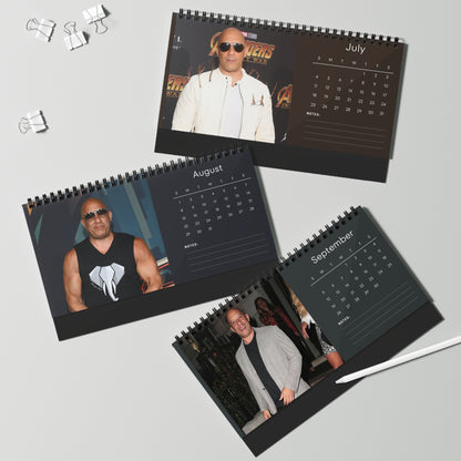 Vin Diesel 2027 Desk Calendar | Spiral Bound Photo Calendar | Fan Gift