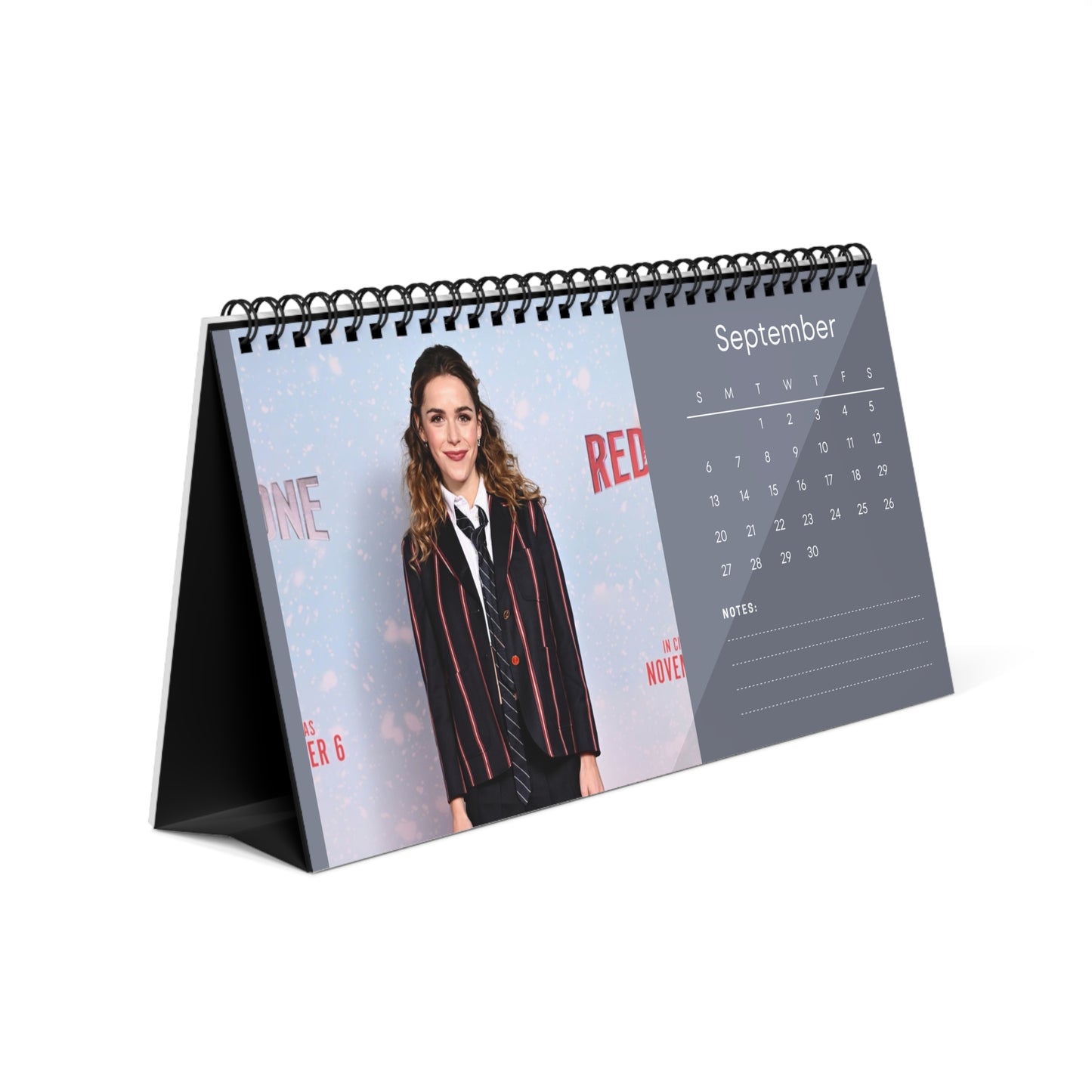 Kiernan Shipka 2026 Desk Calendar | Premium Spiral Bound Celebrity Photo Calendar | High-Quality Fan Gift & Desk Décor