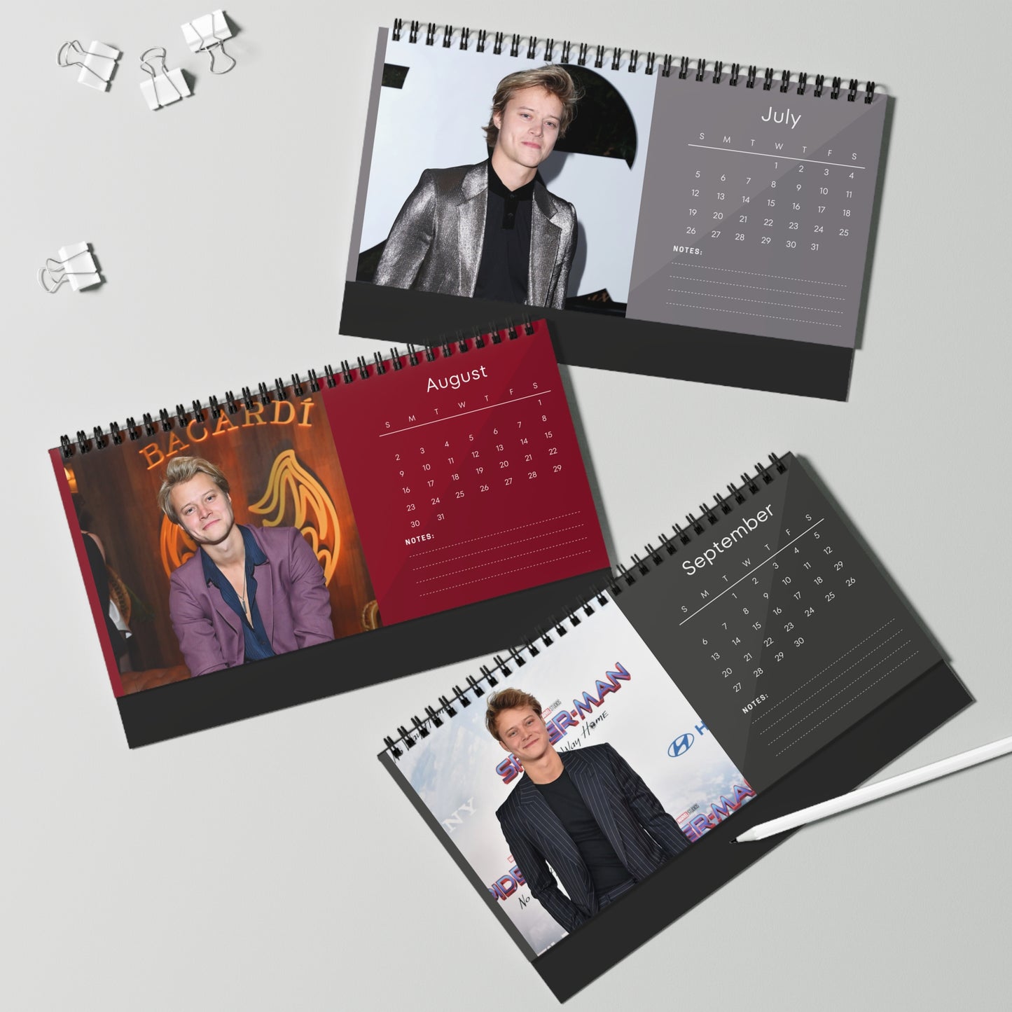 Rudy Pankow 2026 Desk Calendar | Premium Spiral Bound Celebrity Photo Calendar | High-Quality Fan Gift & Desk Décor