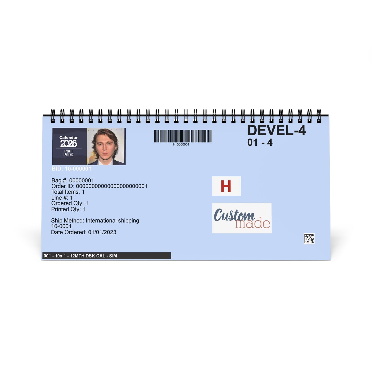 Paul Dano 2026 Desk Calendar | Premium Spiral Bound Celebrity Photo Calendar | Collectible Fan Gift | Stylish Desk & Office Décor