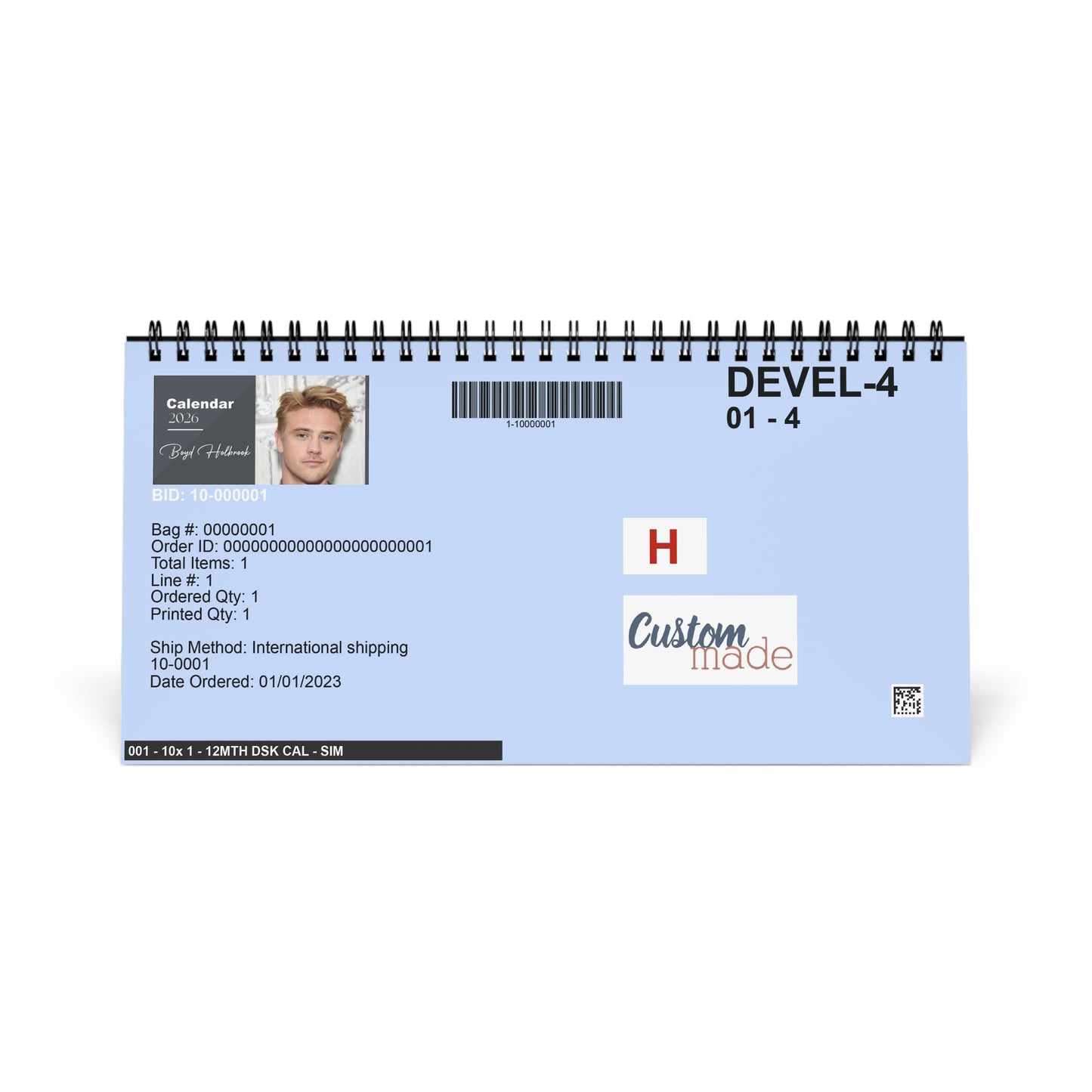 Boyd Holbrook 2026 Desk Calendar | Premium Spiral Bound Celebrity Photo Calendar | High-Quality Gift for Fans & Desk Décor