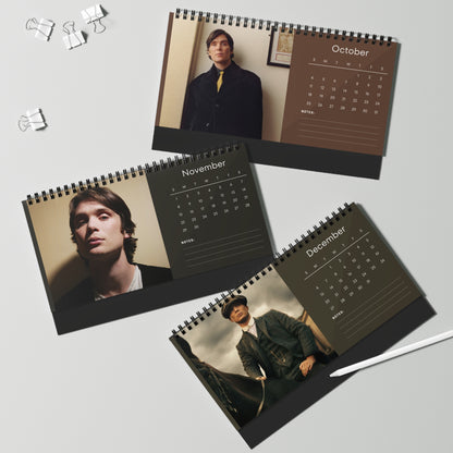 Cillian Murphy 2026 Desk Calendar | Premium Spiral Bound Celebrity Photo Calendar | Collectible Fan Gift | Stylish Desk & Office Décor