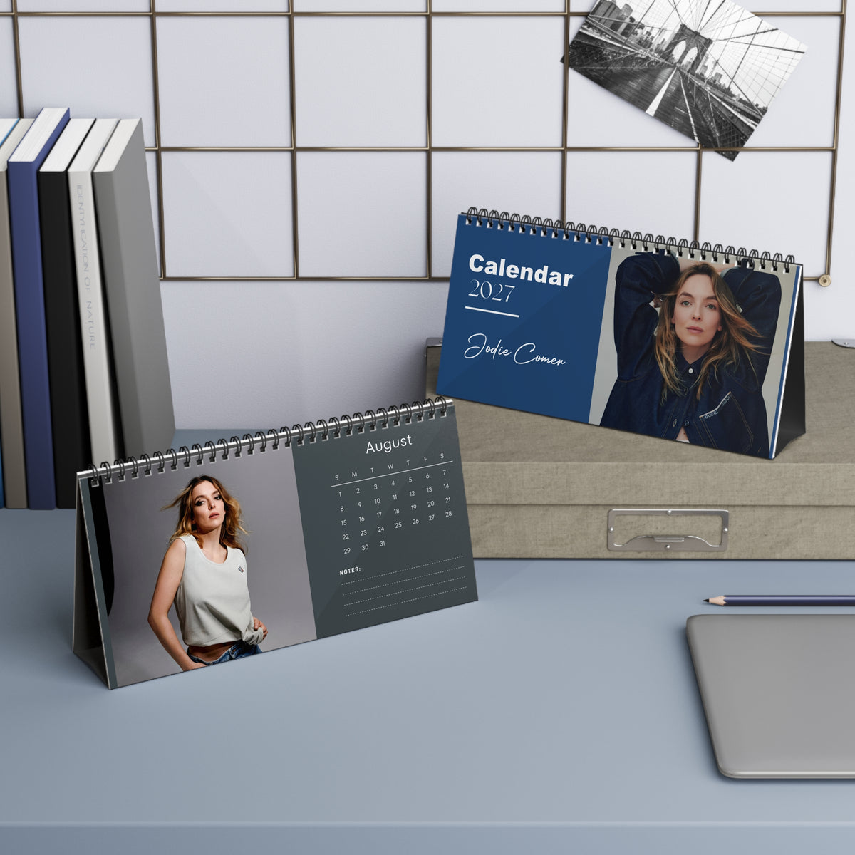 Jodie Comer 2027 Desk Calendar Vol 1 | Spiral Bound Photo Calendar | Fan Gift