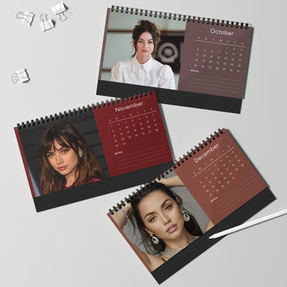 Ana de Armas 2026 Desk Calendar | Actress Monthly Planner | Ana de Armas Gift | Bond Girl Calendar | Office Decor