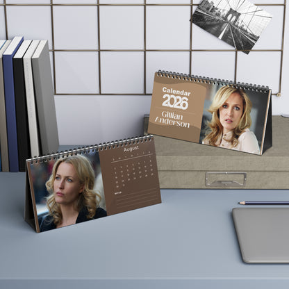 Gillian Anderson 2026 Desk Calendar | Celebrity Spiral Bound Photo Calendar | Fan Collectible Gift | Stylish Desk & Office Décor