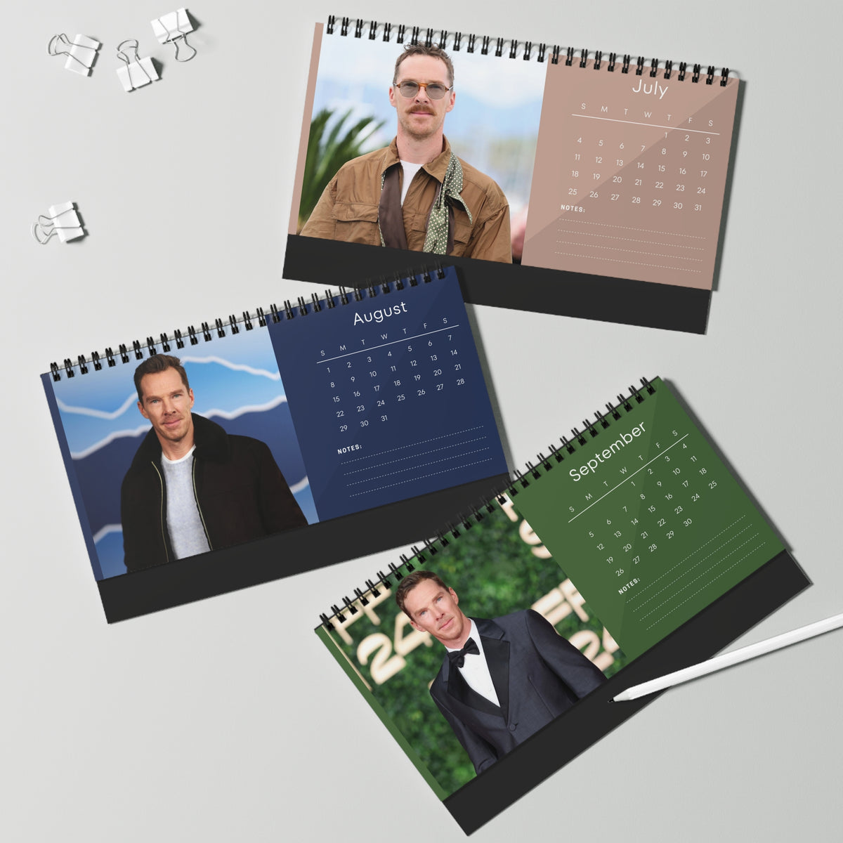 Benedict Cumberbatch 2027 Desk Calendar Vol 3 | Spiral Bound Photo Calendar | Fan Gift