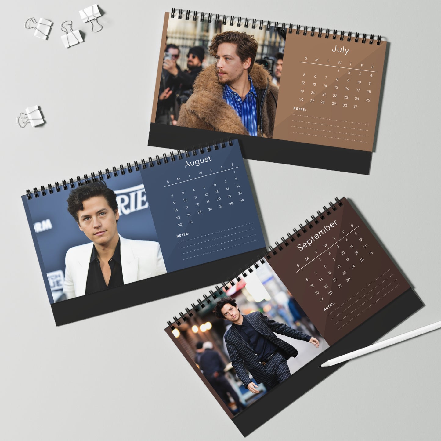 Cole Sprouse 2026 Desk Calendar | Riverdale Actor Planner | Hollywood Star Gift | Jughead Jones Calendar | TV & Movie Decor