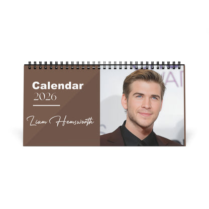 Liam Hemsworth 2026 Desk Calendar | Hunger Games Actor | The Diplomat Gift | Celebrity Desk Decor | Office Calendar
