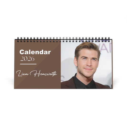 Liam Hemsworth 2026 Desk Calendar | Hunger Games Actor | The Diplomat Gift | Celebrity Desk Decor | Office Calendar