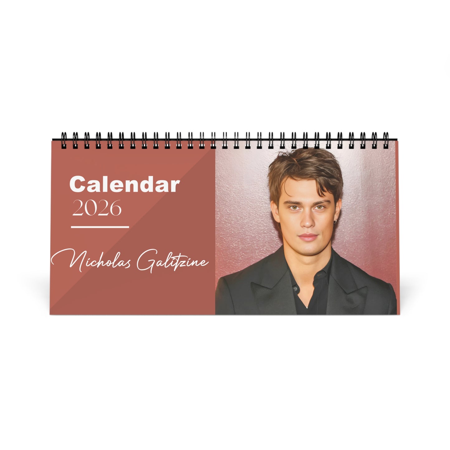 Nicholas Galitzine 2026 Desk Calendar | Premium Spiral Bound Celebrity Photo Calendar | Stylish Collectible Gift for Fans & Desk Décor