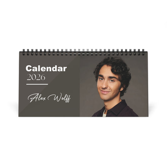 Alex Wolff 2026 Desk Calendar| Premium Spiral Bound Celebrity Photo Calendar | High Quality Collectible Gift for Fans & Desk Décor