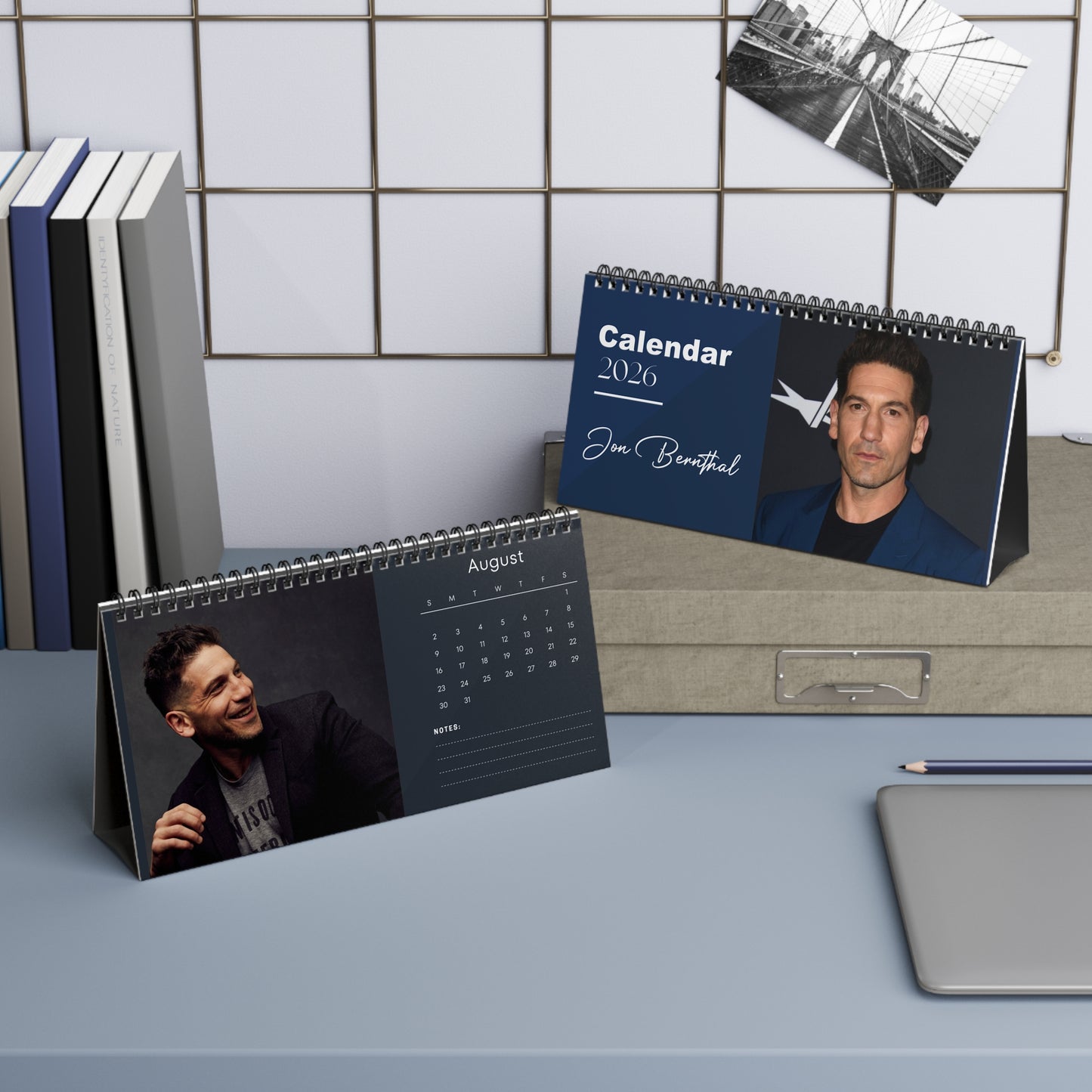 Jon Bernthal 2026 Desk Calendar | Premium Spiral Bound Celebrity Photo Calendar | High-Quality Fan Gift & Desk Décor