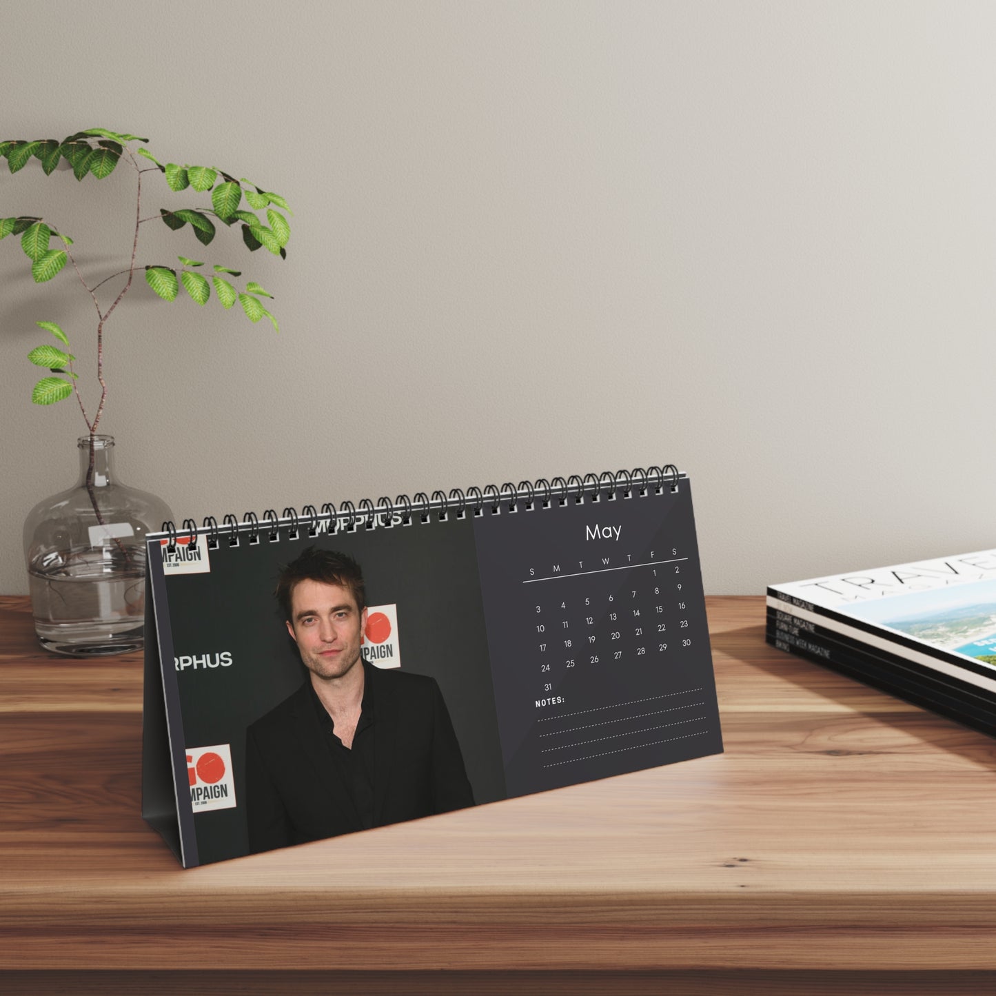 Robert Pattinson 2026 Desk Calendar | Premium Celebrity Photo Calendar | Stylish Desk Décor & Fan Gift