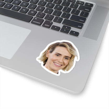 Personalized Kiss-Cut Stickers - Smiling Face Design for Laptops & Decor