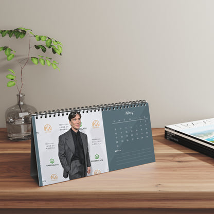 Cillian Murphy 2026 Desk Calendar | Premium Spiral Bound Celebrity Photo Calendar | High-Quality Fan Gift & Desk Décor