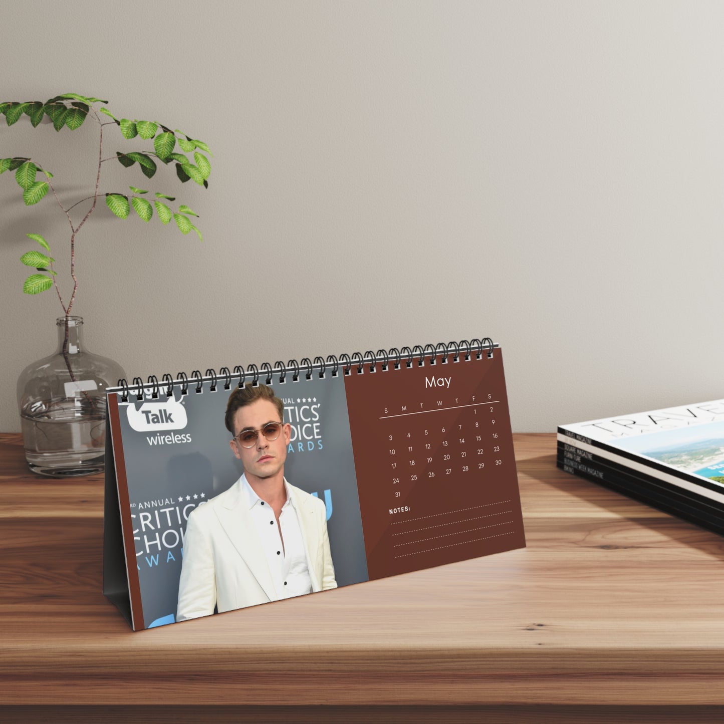 Dacre Montgomery 2026 Desk Calendar | Premium Spiral Bound Celebrity Photo Calendar | High-Quality Fan Gift & Desk Décor