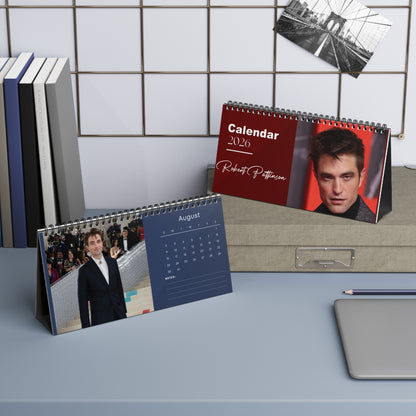 Robert Pattinson 2026 Desk Calendar | Premium Spiral Bound Celebrity Photo Calendar | High-Quality Fan Gift & Desk Décor