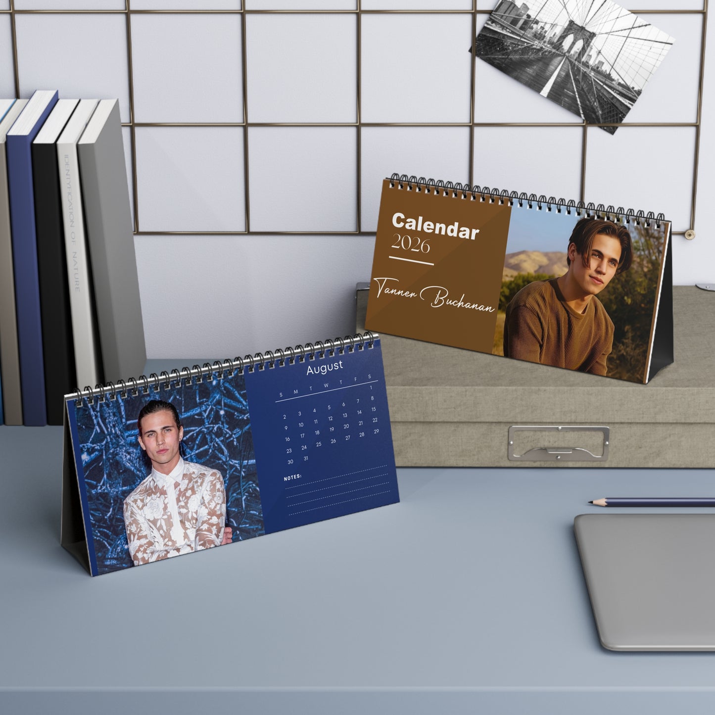 Tanner Buchanan 2026 Desk Calendar | Celebrity Photo Calendar | Hollywood Actor | Stylish Desk Accessory & Fan Gift