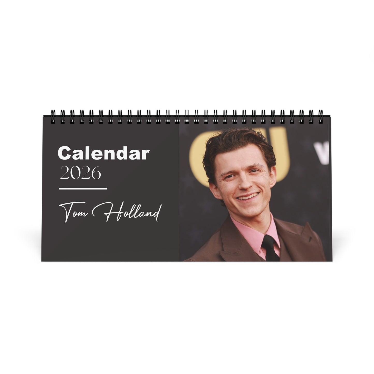 Tom Holland 2026 Desk Calendar | Premium Spiral Bound Celebrity Photo Calendar | High-Quality Fan Gift & Desk Décor