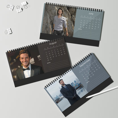 Ben Barnes 2026 Desk Calendar | Celebrity Spiral Bound Photo Calendar | Fan Collectible Gift | Stylish Desk & Office Décor