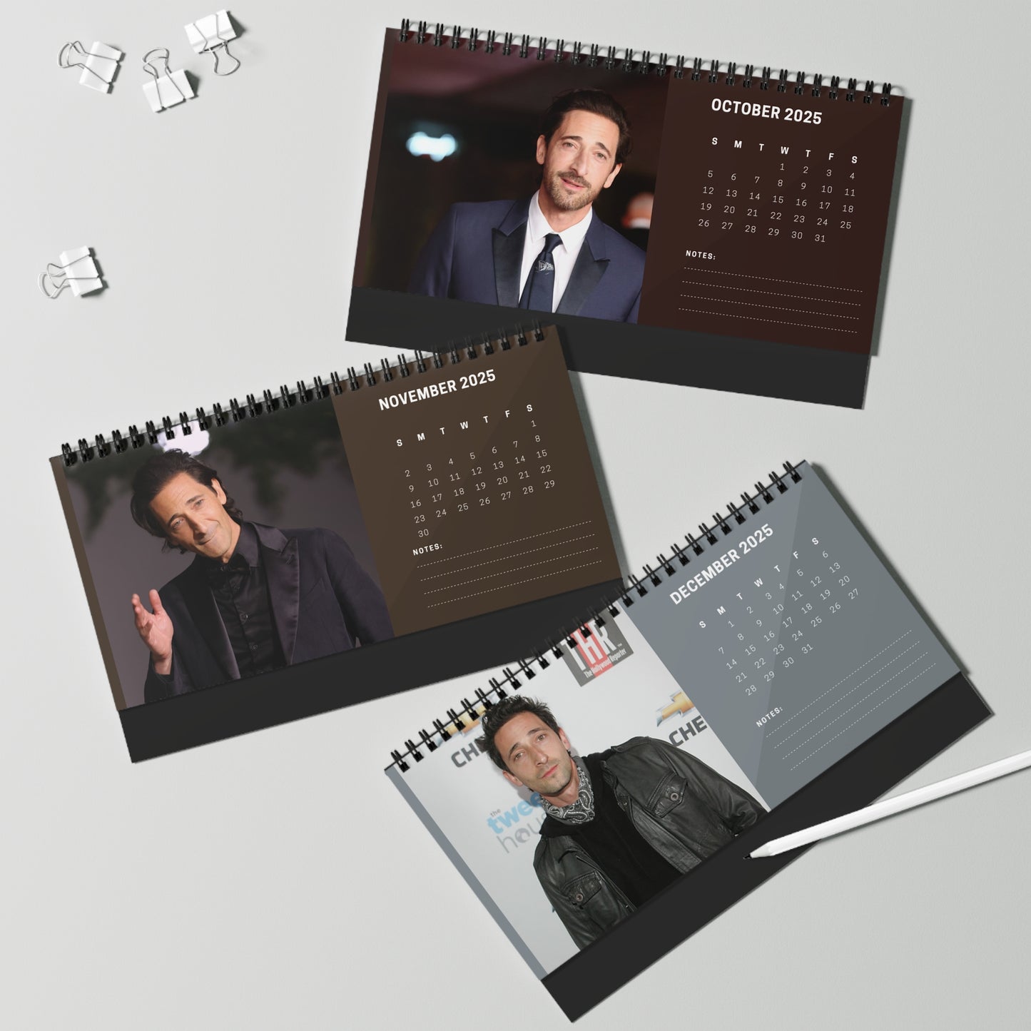 Adrien Brody 2025 Desk Calendar | Adrien Calendar | Fan Gift