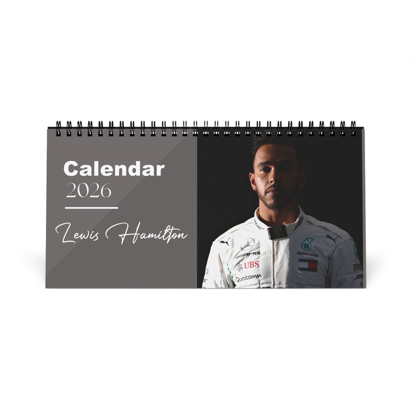Lewis Hamilton 2026 Desk Calendar | F1 Racing Monthly Planner | Mercedes Gift | Formula 1 Memorabilia | Office Decor