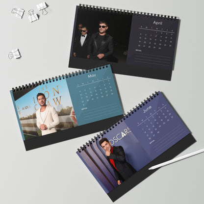 Zac Efron 2026 Desk Calendar | Premium Spiral Bound Celebrity Photo Calendar | High-Quality Fan Gift & Desk Décor